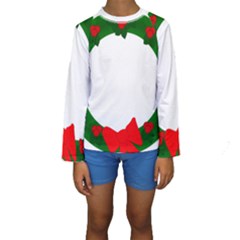 Holiday Wreath Kids  Long Sleeve Swimwear by Amaryn4rt