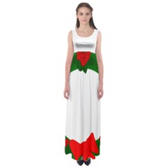 Holiday Wreath Empire Waist Maxi Dress by Amaryn4rt