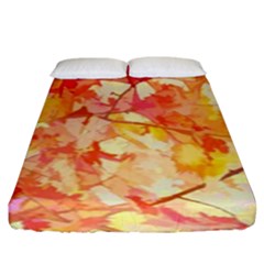 Monotype Art Pattern Leaves Colored Autumn Fitted Sheet (king Size) by Amaryn4rt