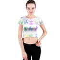 Rainbow Clown Pattern Crew Neck Crop Top View1