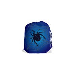 Spider On Web Drawstring Pouches (xs)  by Amaryn4rt