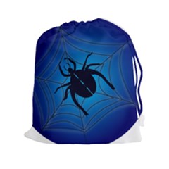 Spider On Web Drawstring Pouches (xxl) by Amaryn4rt