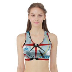 Navigation Sports Bra With Border by Valentinaart