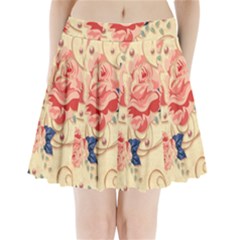 Beautiful Pink Roses Pleated Mini Skirt by Brittlevirginclothing