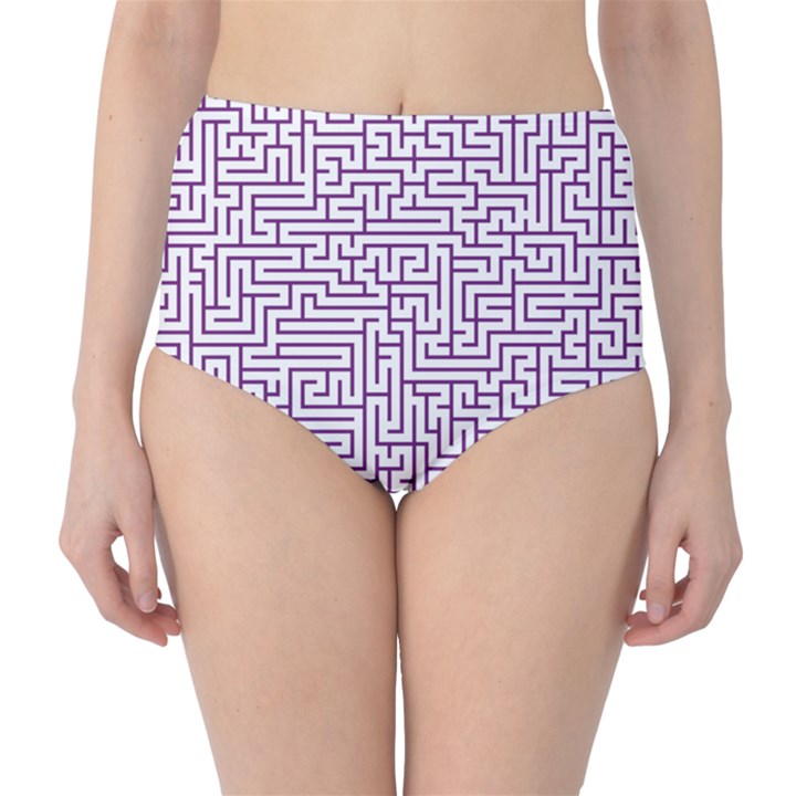 Maze Lost Confusing Puzzle High-Waist Bikini Bottoms