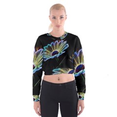 Flower Pattern Design Abstract Background Women s Cropped Sweatshirt by Amaryn4rt