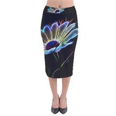 Flower Pattern Design Abstract Background Velvet Midi Pencil Skirt by Amaryn4rt