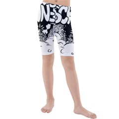 Snow Removal Winter Word Kids  Mid Length Swim Shorts by Amaryn4rt
