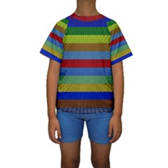 Pattern Background Kids  Short Sleeve Swimwear by Amaryn4rt