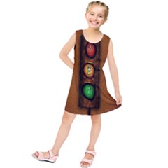 Traffic Light Green Red Yellow Kids  Tunic Dress