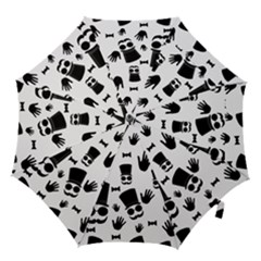 Gentleman Pattern Hook Handle Umbrellas (small) by Valentinaart