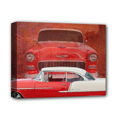 Classic Car Chevy Bel Air Dodge Red White Vintage Photography Deluxe Canvas 14  X 11  by yoursparklingshop