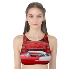 Classic Car Chevy Bel Air Dodge Red White Vintage Photography Tank Bikini Top by yoursparklingshop