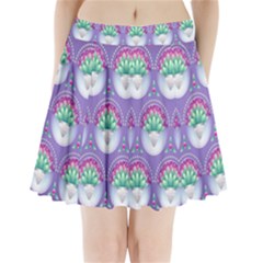 Background Floral Pattern Purple Pleated Mini Skirt by Amaryn4rt