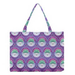 Background Floral Pattern Purple Medium Tote Bag by Amaryn4rt