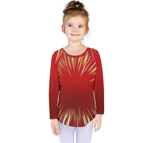 Color Gold Yellow Background Kids  Long Sleeve Tee by Amaryn4rt