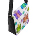 Colorful, cartoon style butterflies Flap Messenger Bag (S) View2