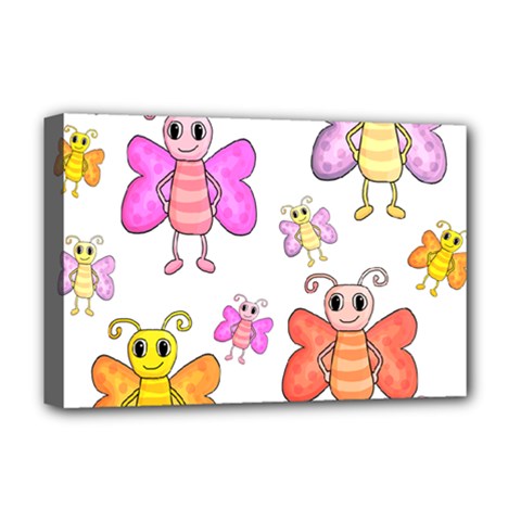 Cute Butterflies Pattern Deluxe Canvas 18  X 12   by Valentinaart