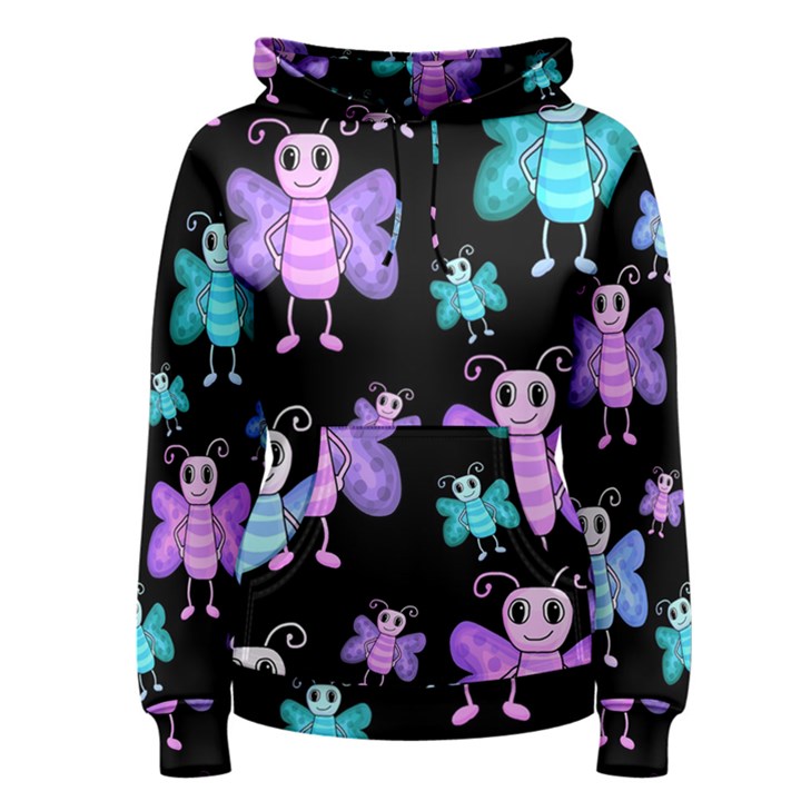 Blue and purple butterflies Women s Pullover Hoodie