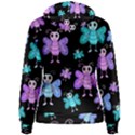 Blue and purple butterflies Women s Pullover Hoodie View2