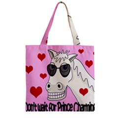 Don t Wait For Prince Charming Zipper Grocery Tote Bag by Valentinaart