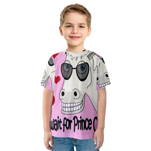 Don t Wait For Prince Charming Kids  Sport Mesh Tee by Valentinaart
