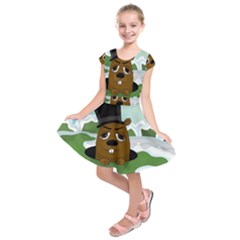 Groundhog Kids  Short Sleeve Dress by Valentinaart