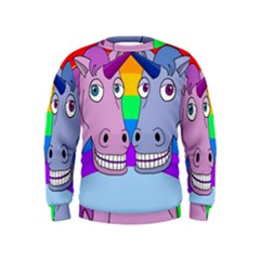 Unicorn Love Kids  Sweatshirt by Valentinaart
