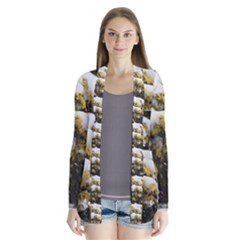 Snow Covered Shrub Drape Collar Cardigan