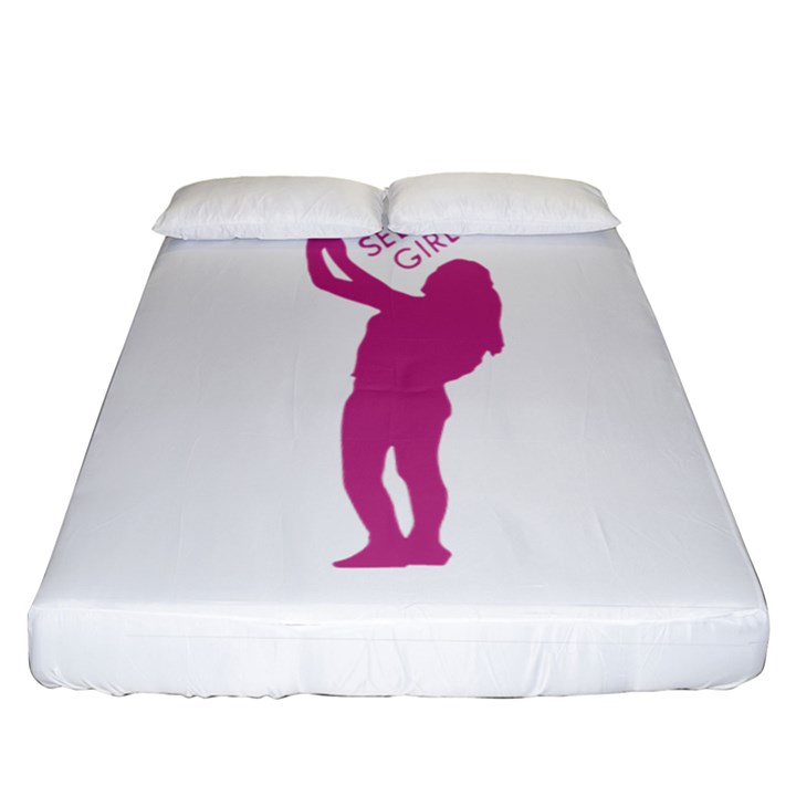 Selfie Girl Graphic Fitted Sheet (Queen Size)