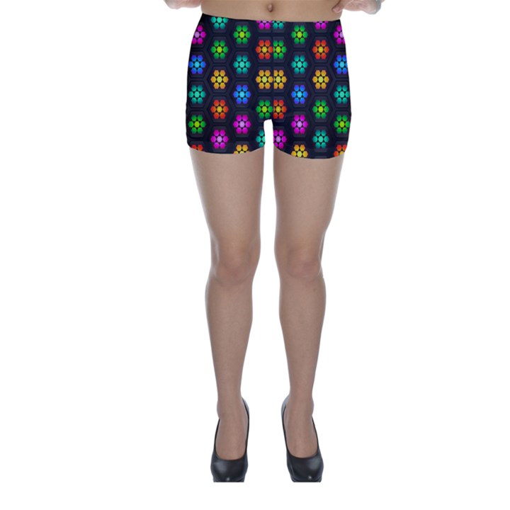 Pattern Background Colorful Design Skinny Shorts