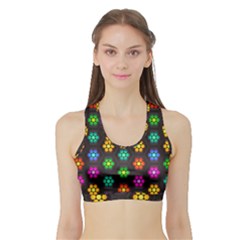 Pattern Background Colorful Design Sports Bra with Border