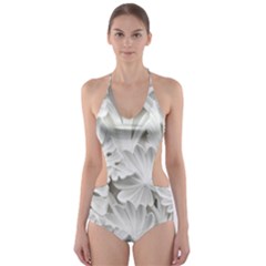 Pattern Motif Decor Cut-out One Piece Swimsuit by Amaryn4rt