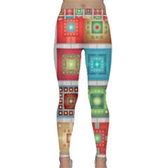 Tiles Pattern Background Colorful Classic Yoga Leggings by Amaryn4rt