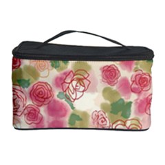 Aquarelle Pink Flower  Cosmetic Storage Case by Brittlevirginclothing