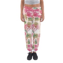 Aquarelle Pink Flower  Women s Jogger Sweatpants by Brittlevirginclothing