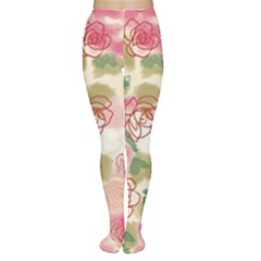 Aquarelle Pink Flower  Women s Tights by Brittlevirginclothing