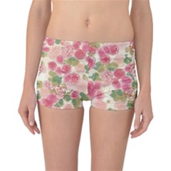 Aquarelle Pink Flower  Reversible Bikini Bottoms by Brittlevirginclothing