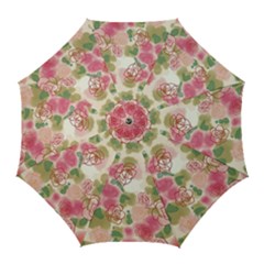 Aquarelle Pink Flower  Golf Umbrellas by Brittlevirginclothing