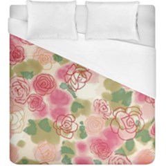 Aquarelle Pink Flower  Duvet Cover (king Size) by Brittlevirginclothing