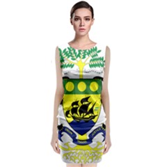 Coat Of Arms Of Gabon Sleeveless Velvet Midi Dress by abbeyz71