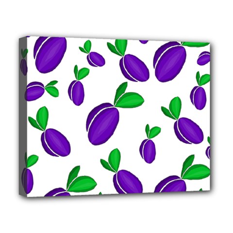 Decorative Plums Pattern Deluxe Canvas 20  X 16   by Valentinaart