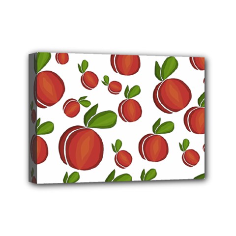 Peaches Pattern Mini Canvas 7  X 5  by Valentinaart