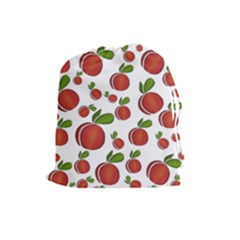 Peaches Pattern Drawstring Pouches (large)  by Valentinaart