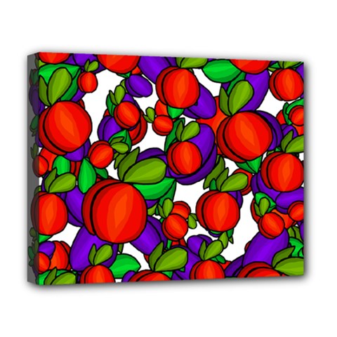 Peaches And Plums Deluxe Canvas 20  X 16   by Valentinaart