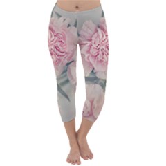 Cloves Flowers Pink Carnation Pink Capri Winter Leggings 