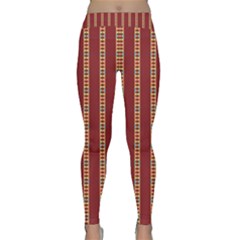 Pattern Background Red Stripes Classic Yoga Leggings by Amaryn4rt