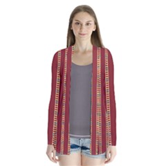 Pattern Background Red Stripes Cardigans by Amaryn4rt