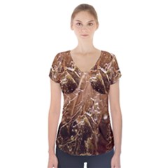 Ice Iced Structure Frozen Frost Short Sleeve Front Detail Top