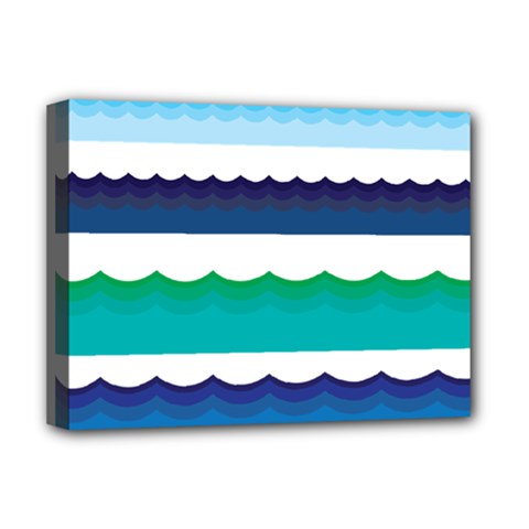 Water Border Water Waves Ocean Sea Deluxe Canvas 16  X 12   by Amaryn4rt